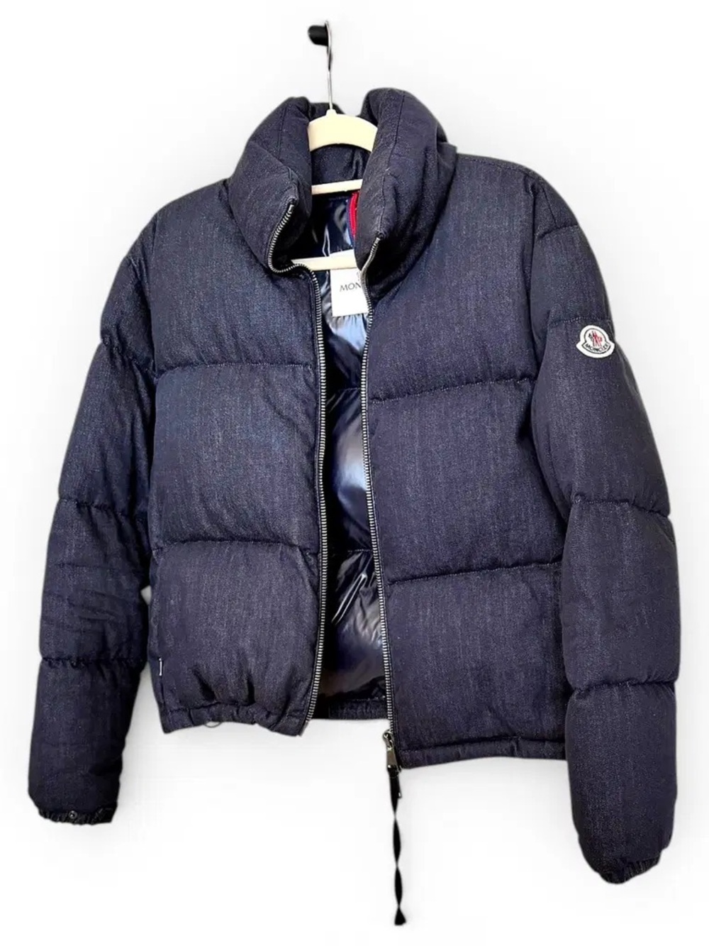 Moncler Dark Navy Denim Style Quilted Puffer Jacket